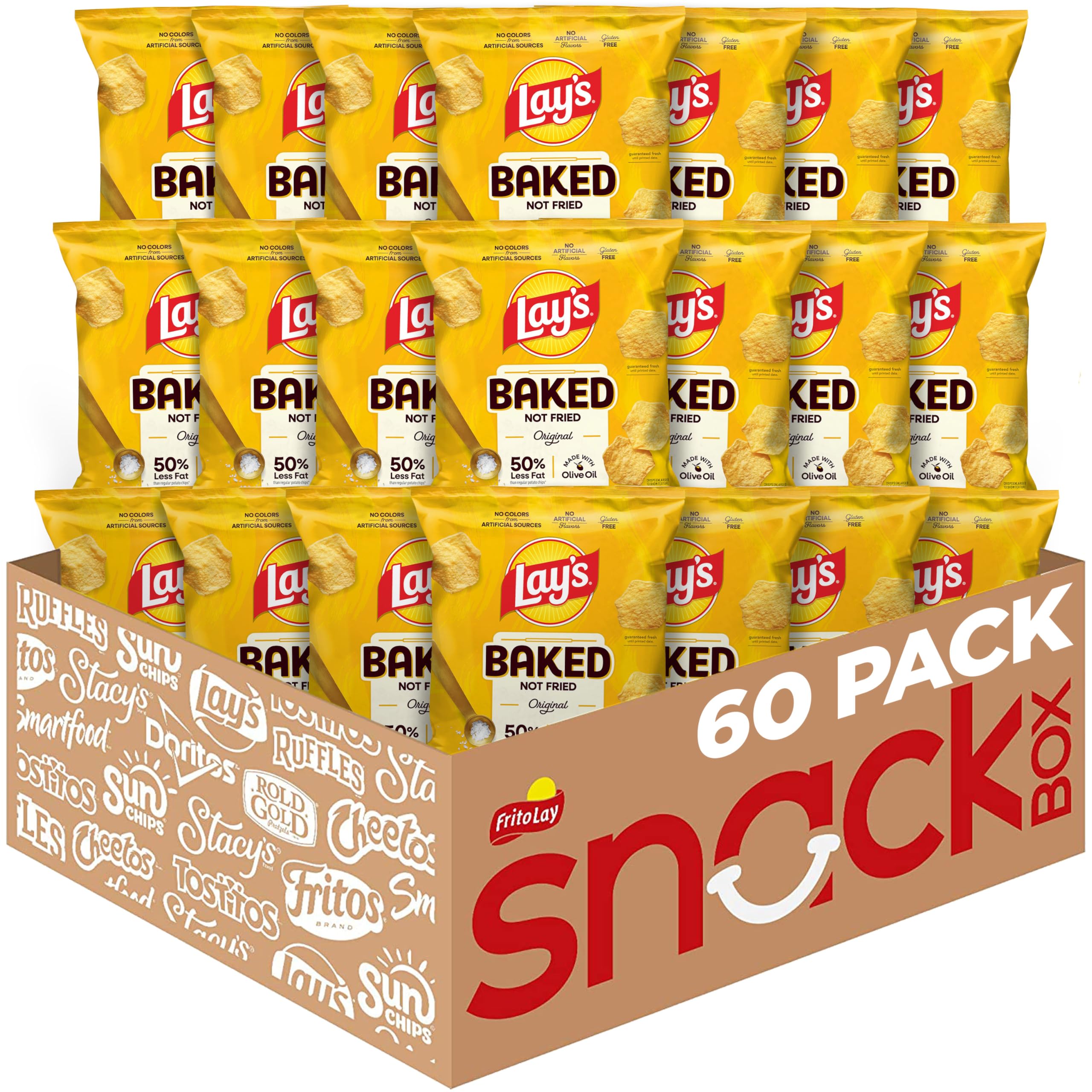 Amazon.com: Baked Lay's Potato Chips, Original, 0.875 oz Bags, (60